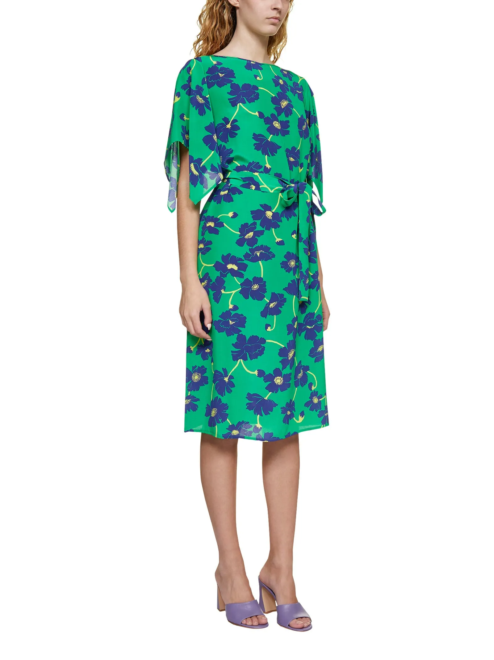 P.A.R.O.S.H. Allover Floral Print Midi Dress