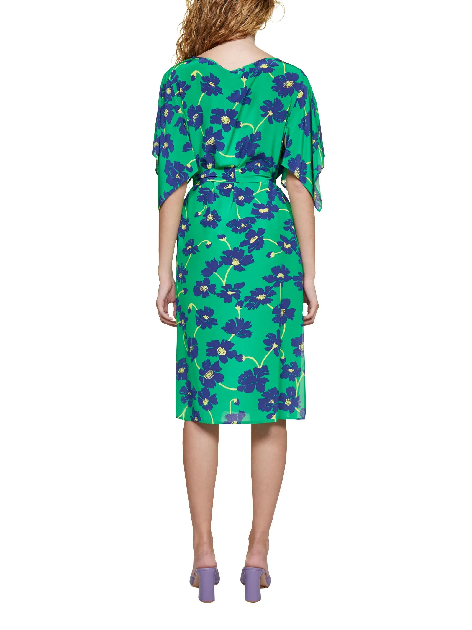 P.A.R.O.S.H. Allover Floral Print Midi Dress