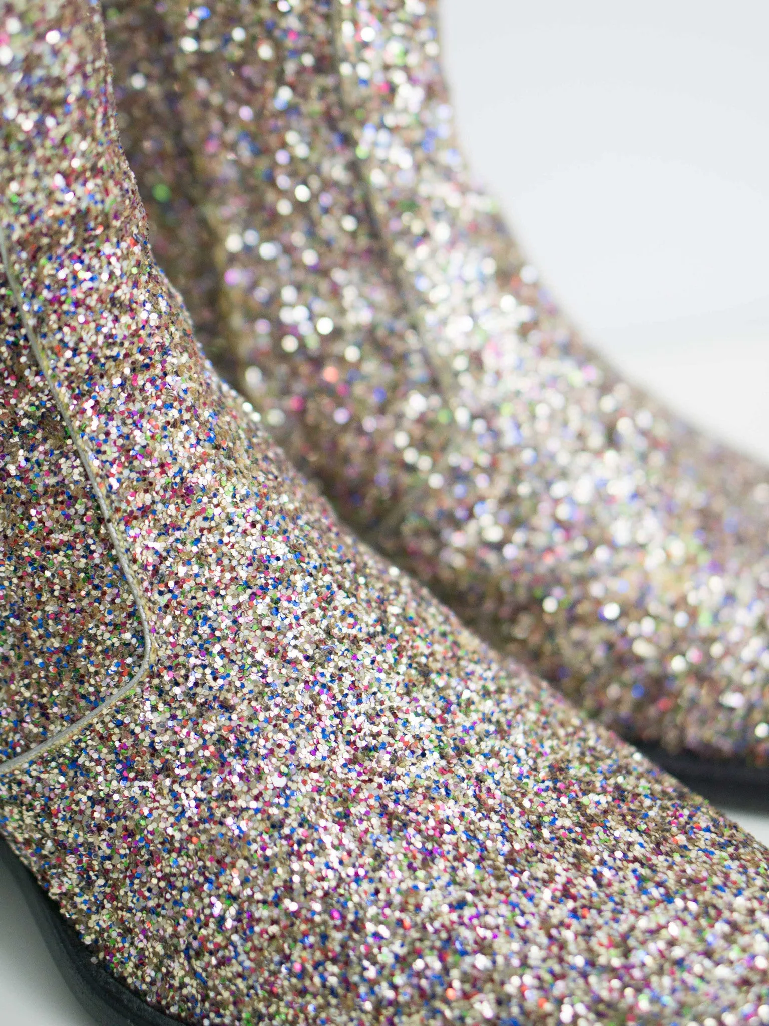 Saint Laurent Paris SS16 Glitter Hedi Boots