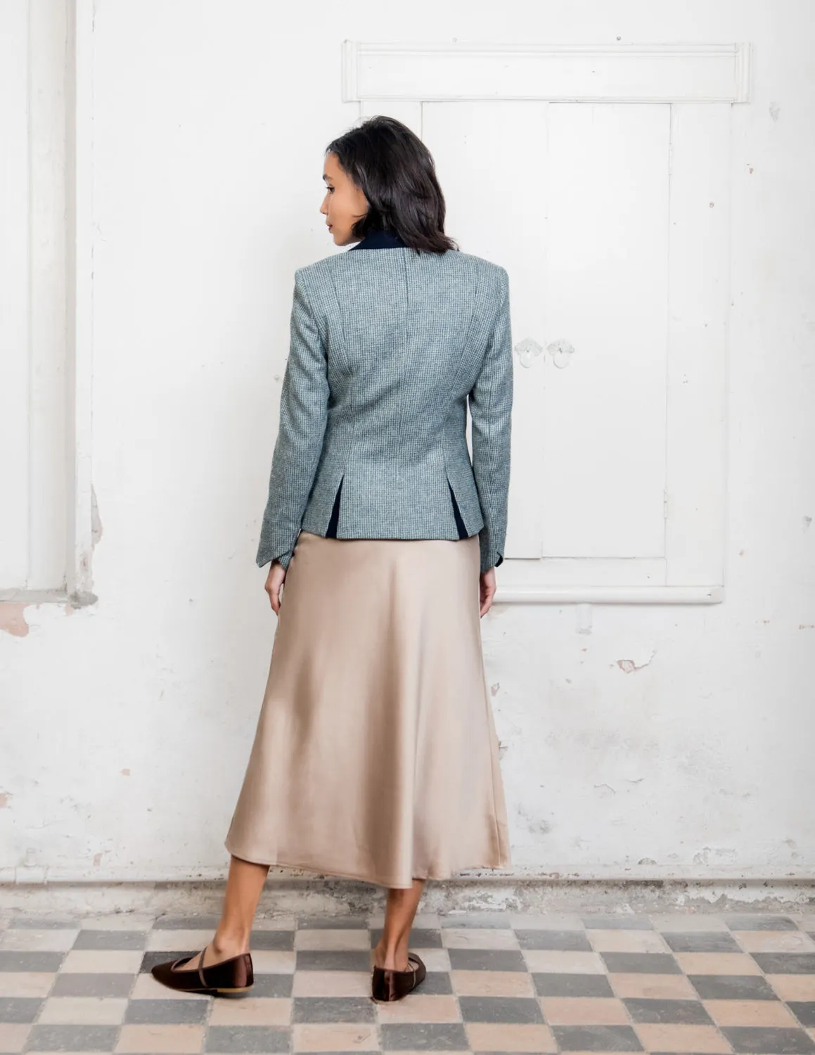 Sasha Tweed Jacket - Jade Weave Herringbone