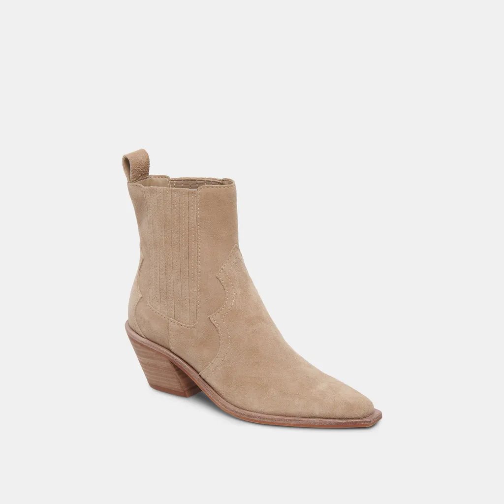 Senna Booties Almond Suede | Women's Almond Suede Cowboy Boots– Dolce Vita 6908080062530