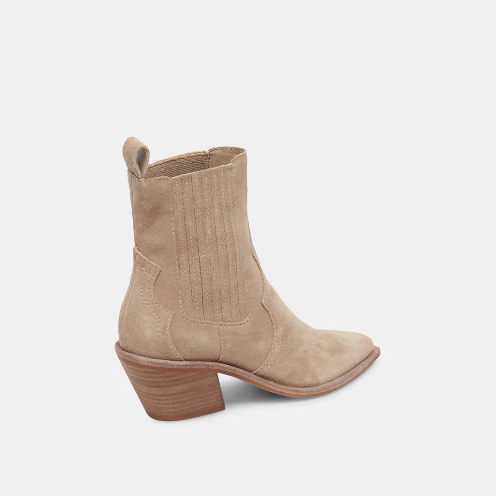 Senna Booties Almond Suede | Women's Almond Suede Cowboy Boots– Dolce Vita 6908080062530