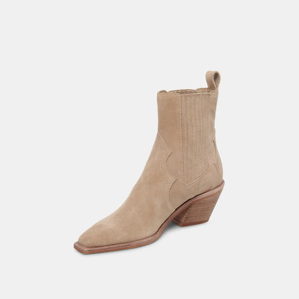 Senna Booties Almond Suede | Women's Almond Suede Cowboy Boots– Dolce Vita 6908080062530