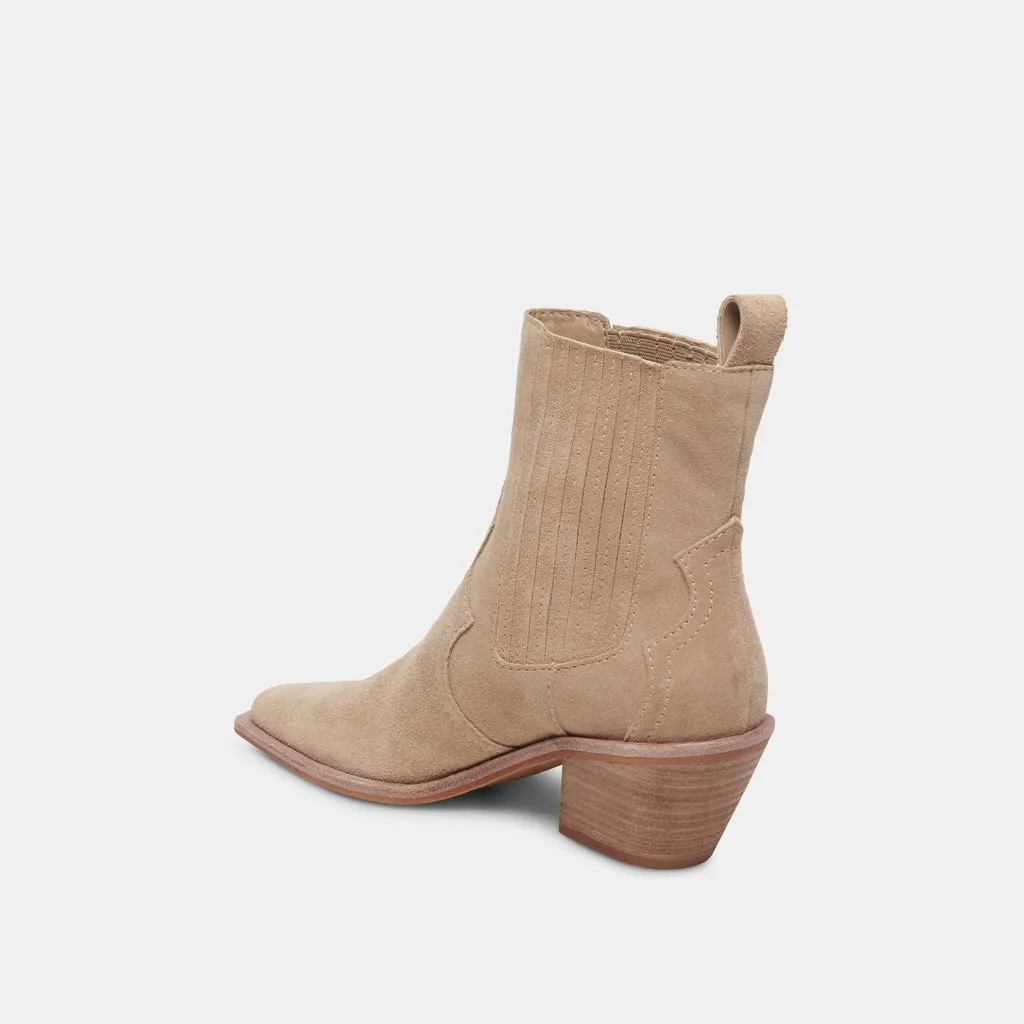 Senna Booties Almond Suede | Women's Almond Suede Cowboy Boots– Dolce Vita 6908080062530