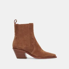 Senna Booties Chestnut Suede | Women's Suede Cowboy Boots– Dolce Vita 6908080095298