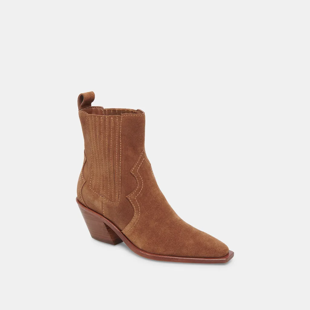 Senna Booties Chestnut Suede | Women's Suede Cowboy Boots– Dolce Vita 6908080095298