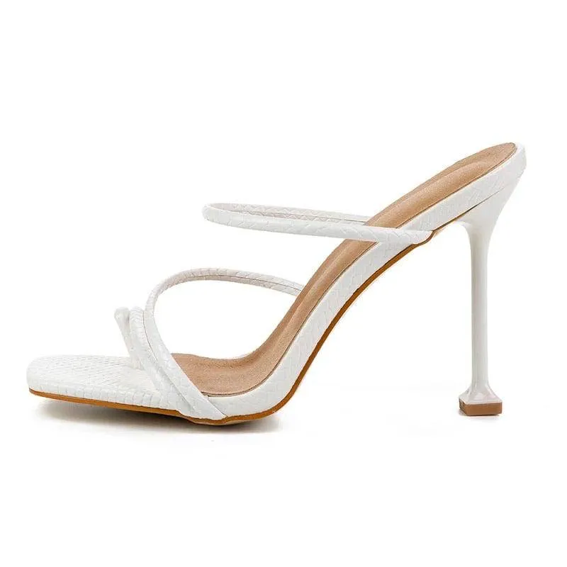 Square Toe Strapped Heel Sandals