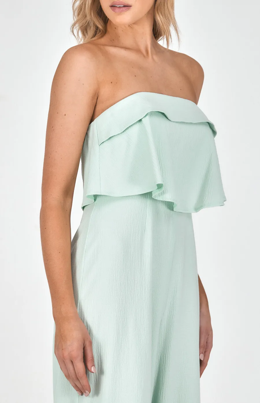 Strapless Jumpsuit with Layered Bodice Detail (SJP520B)