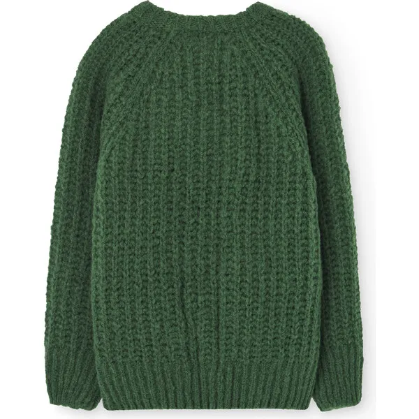 The Animals Observatory Plain Bull Relaxed Fit Sweater, Deep Green