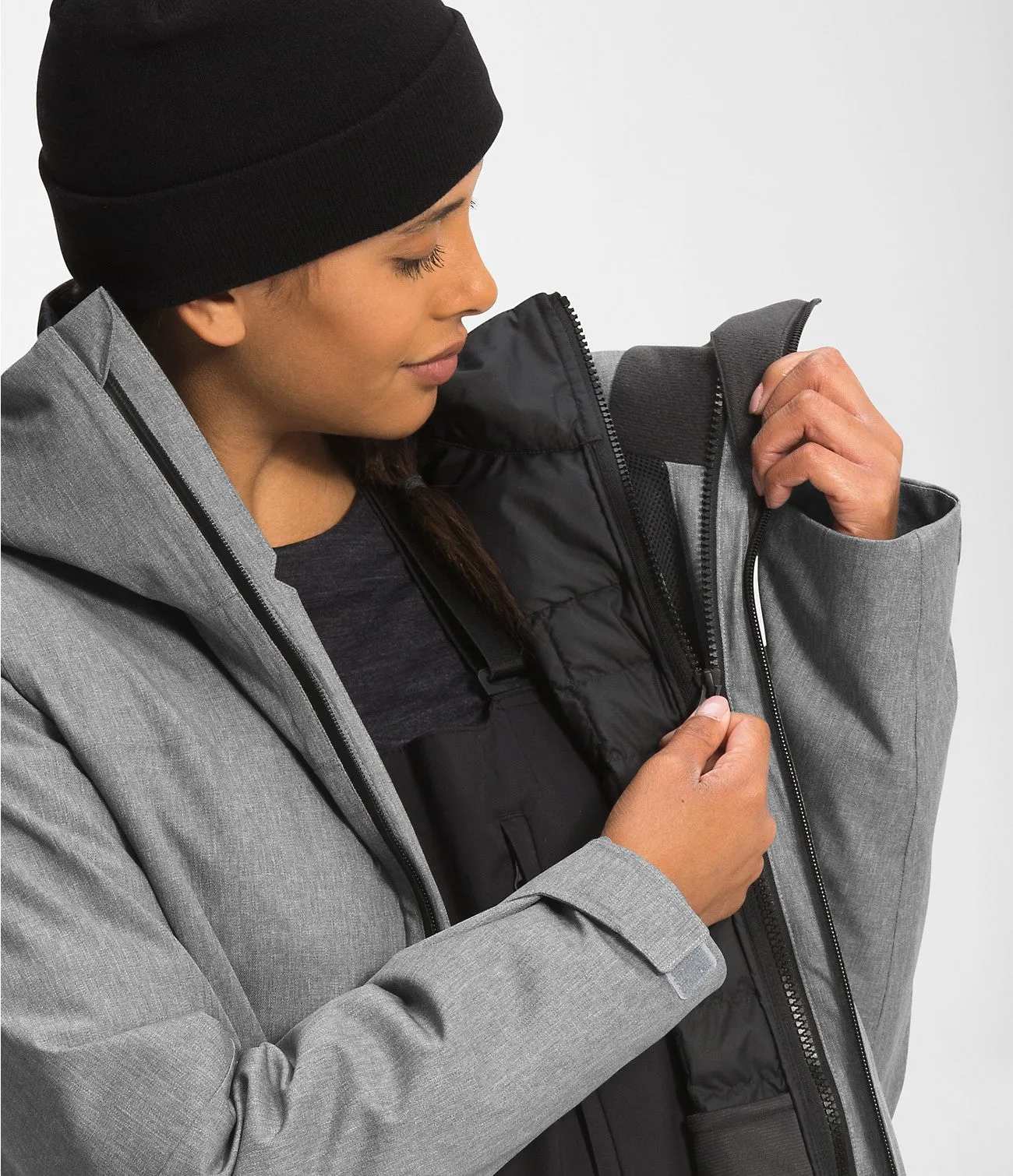 The North Face Women’s ThermoBall Eco Snow Triclimate Jacket NF Medium Grey Heather/Asphalt Grey