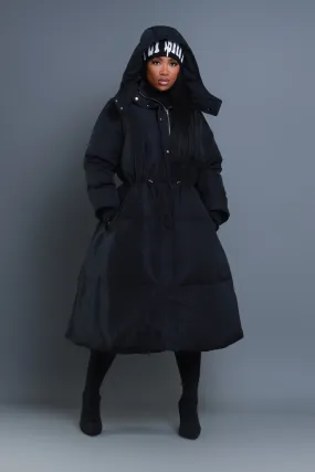 The Swank Puffer Parka Coat - Black