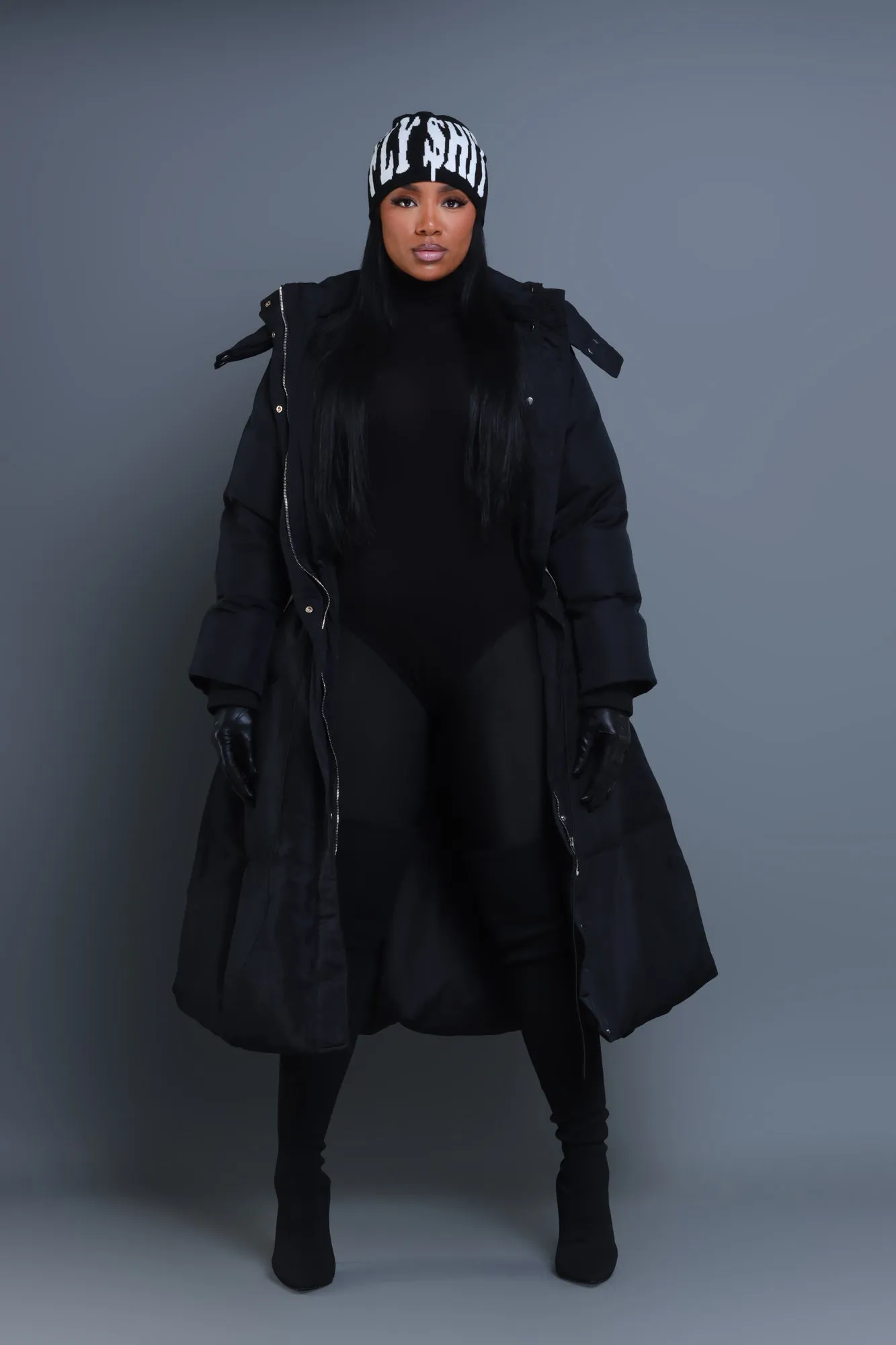 The Swank Puffer Parka Coat - Black