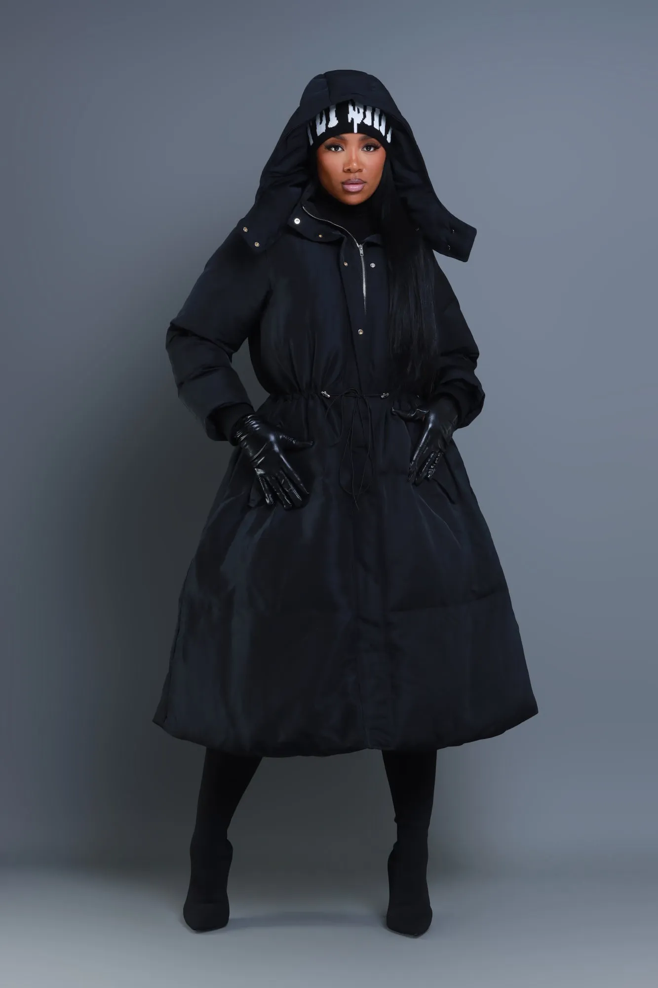 The Swank Puffer Parka Coat - Black