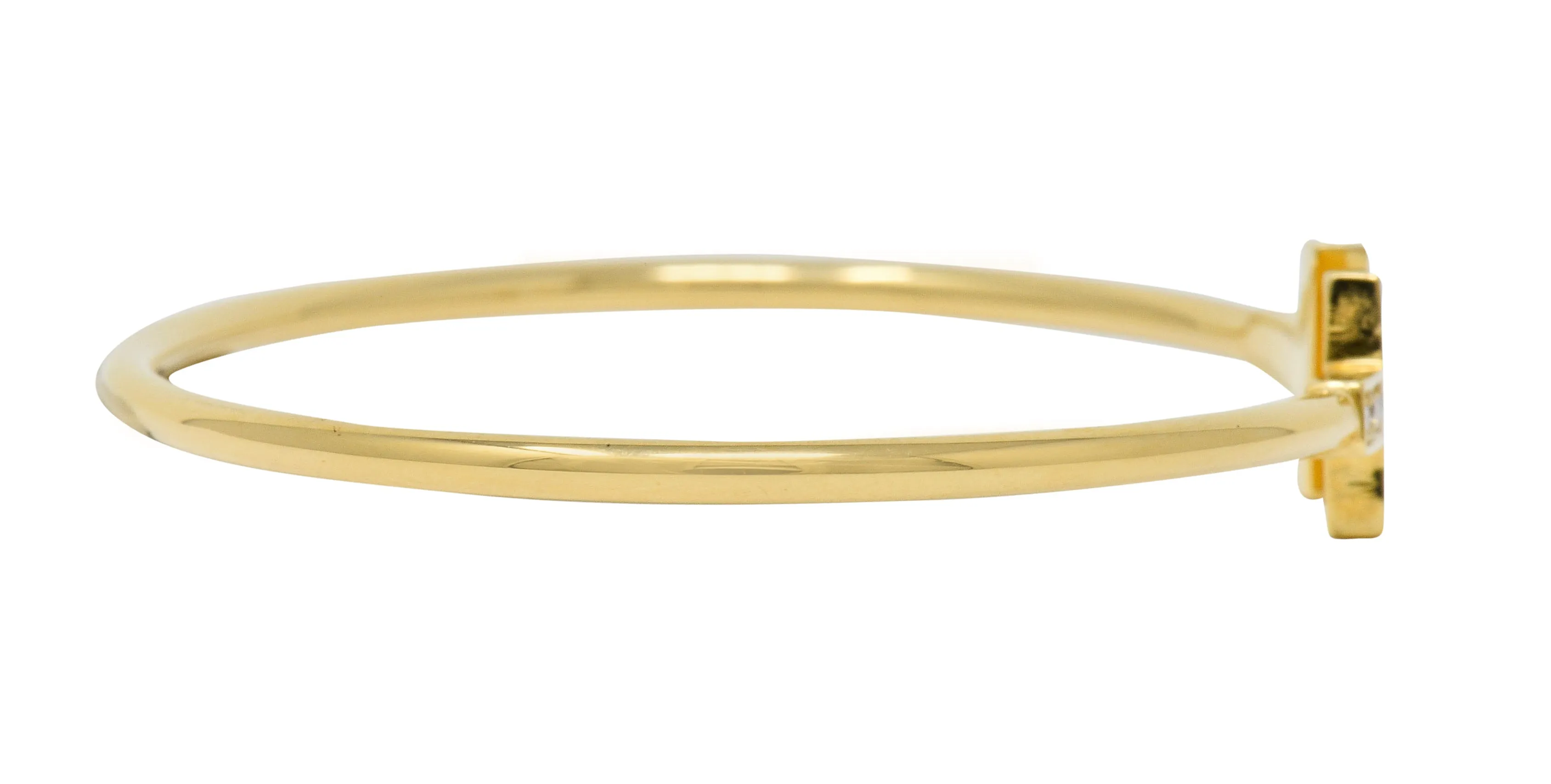 Tiffany & Co. Diamond 18 Karat Gold Tiffany T Flexible Cuff Bracelet