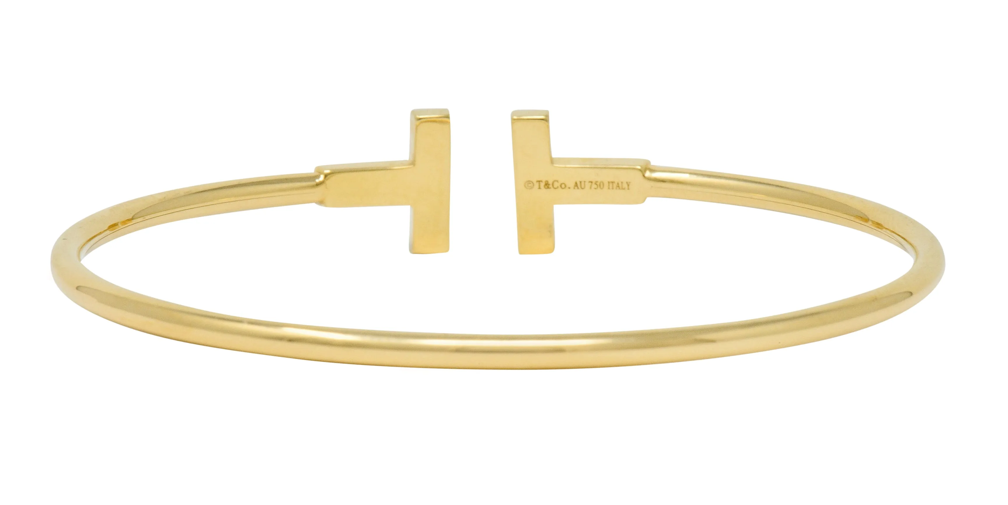 Tiffany & Co. Diamond 18 Karat Gold Tiffany T Flexible Cuff Bracelet