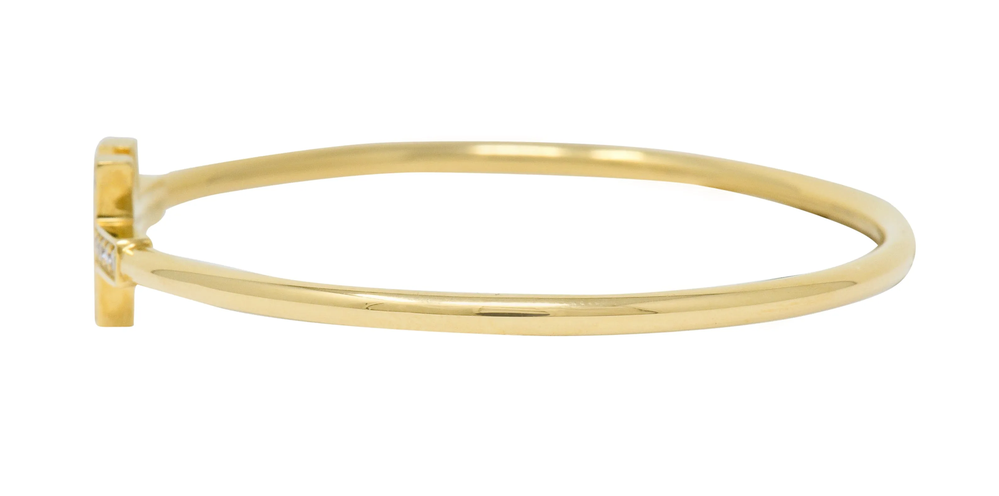 Tiffany & Co. Diamond 18 Karat Gold Tiffany T Flexible Cuff Bracelet