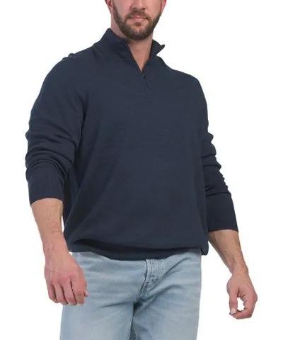 Tj Maxx Extrafine Merino Quarter Zip Pull Over Sweater For Men