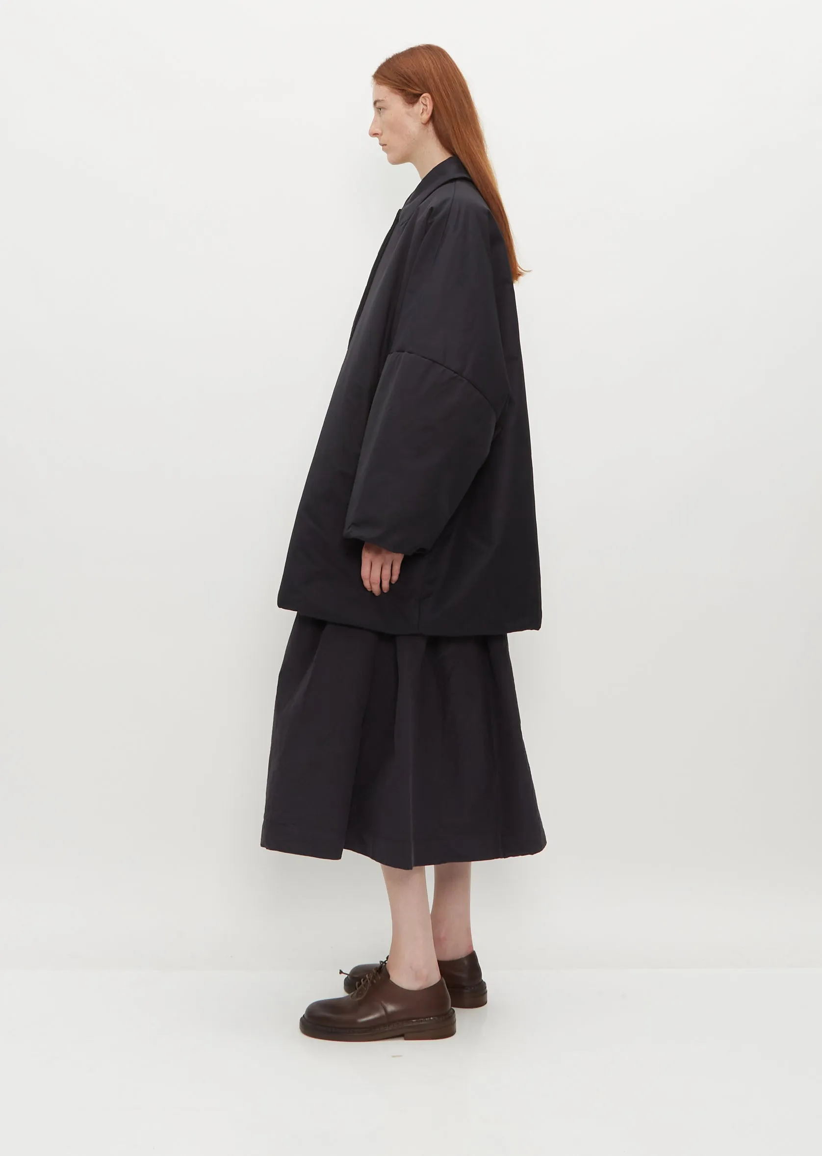 Triangle Technical Cotton Coat — Navy