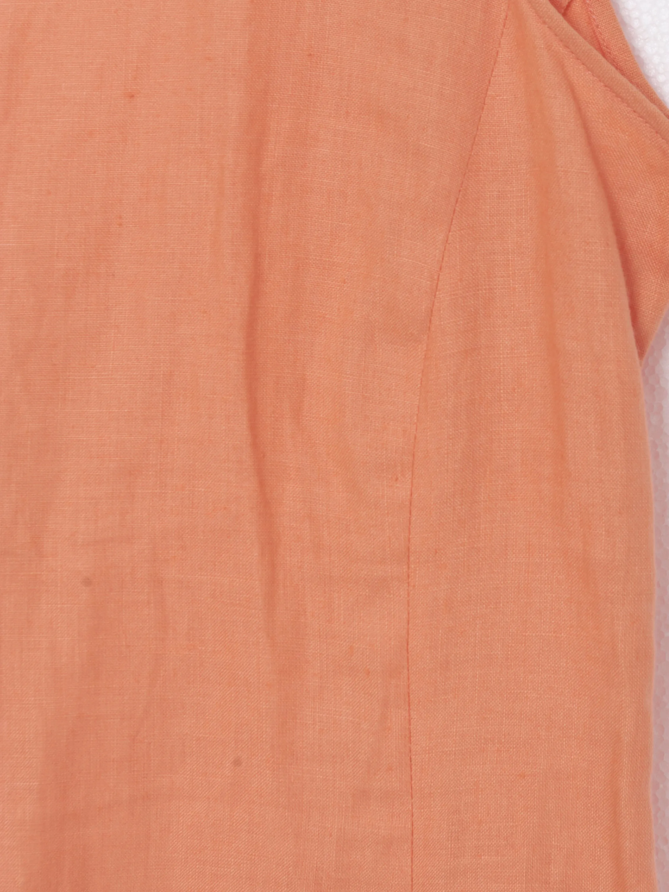 Vintage linen sleeveless peach-orange dress