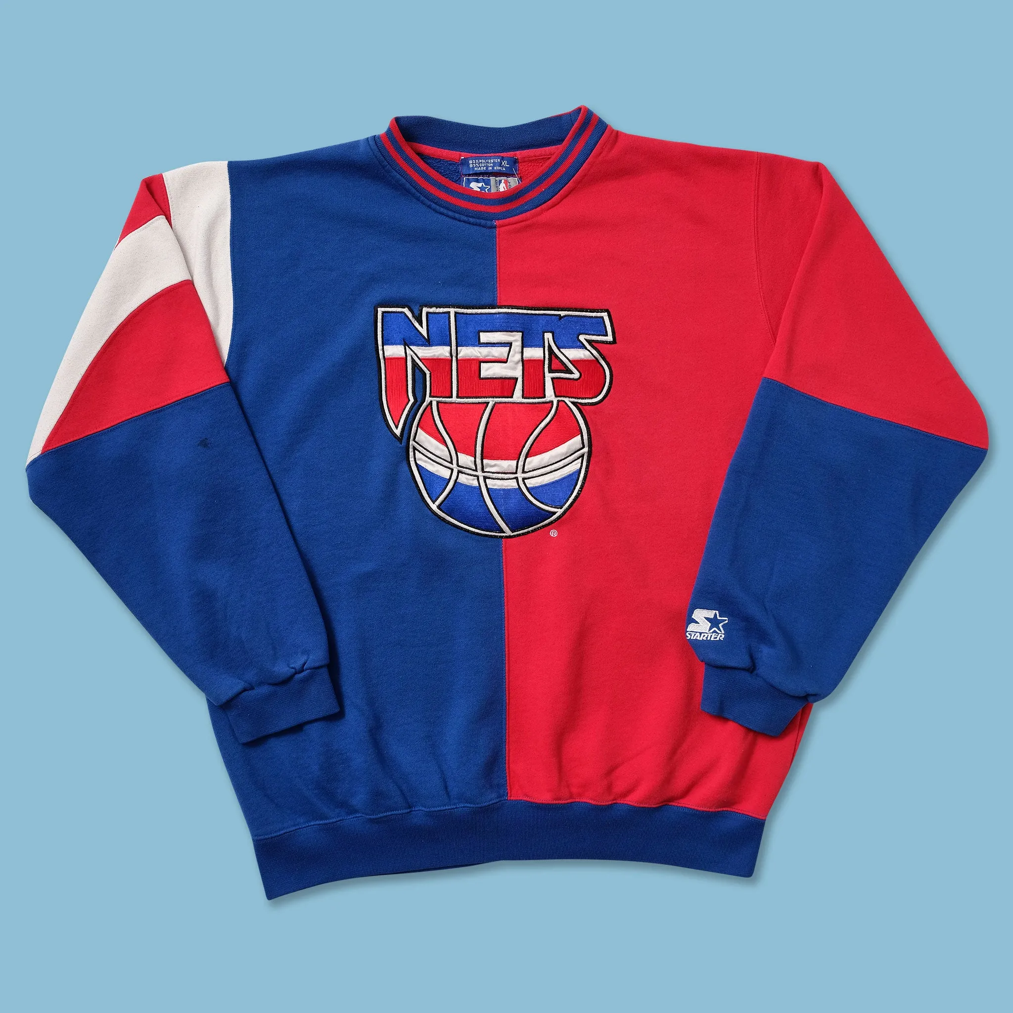 Vintage Starter New Jersey Nets Sweater XLarge