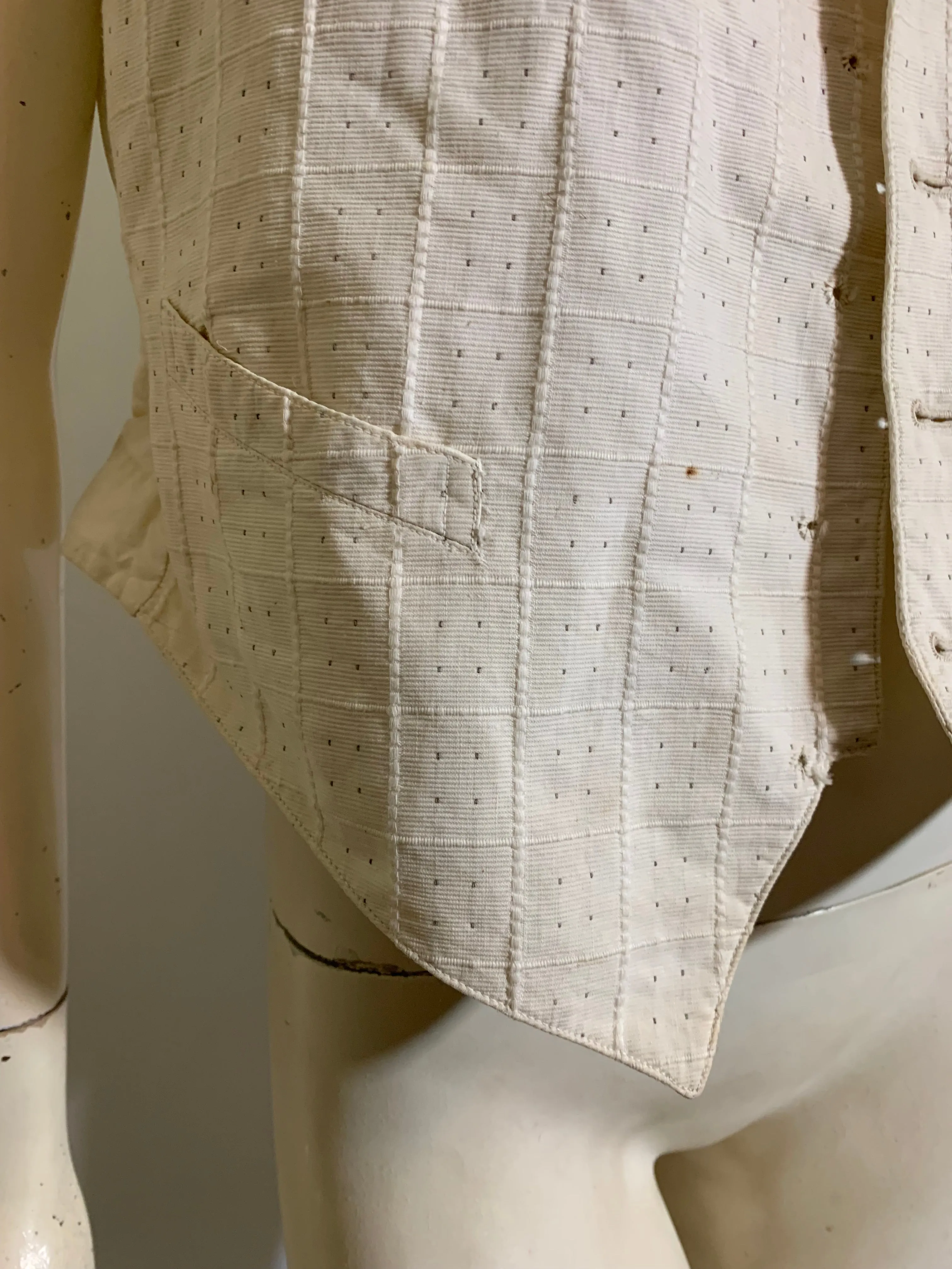 White Cotton Waist Coat Vest circa 1900s