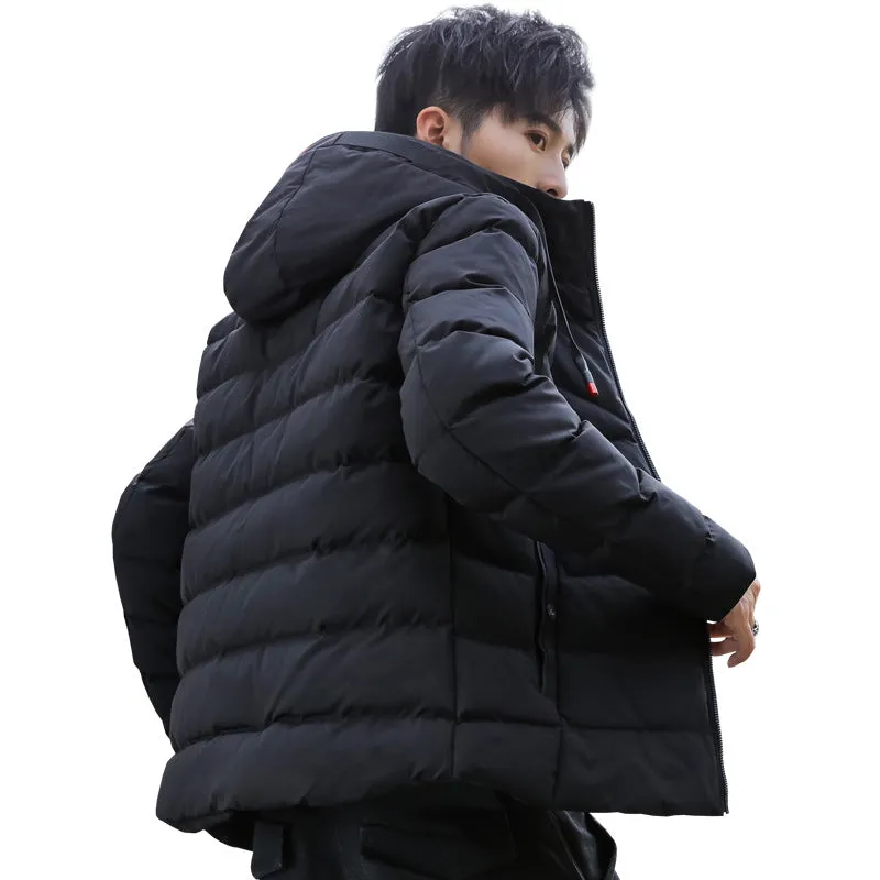 Winter Warm Cotton Hooded Jacket Men