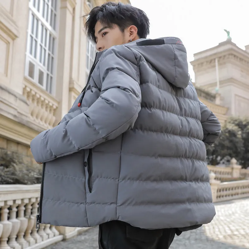 Winter Warm Cotton Hooded Jacket Men