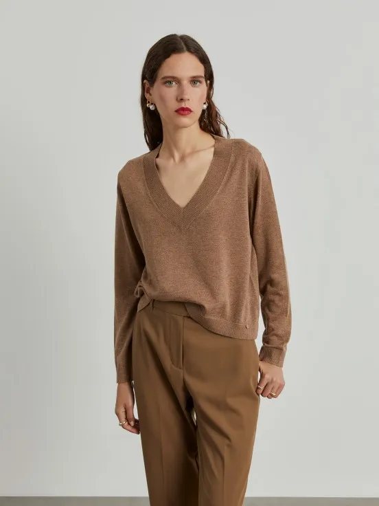 Wool blend V-neck sweater