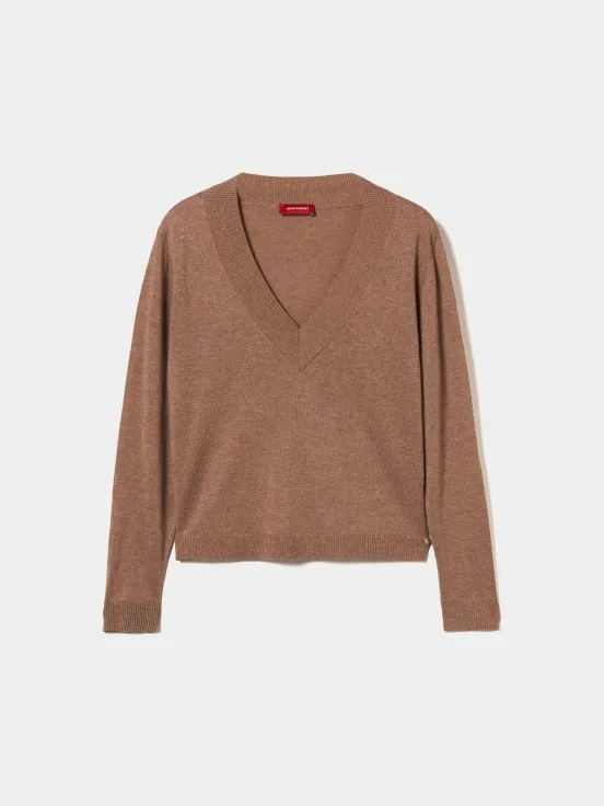 Wool blend V-neck sweater