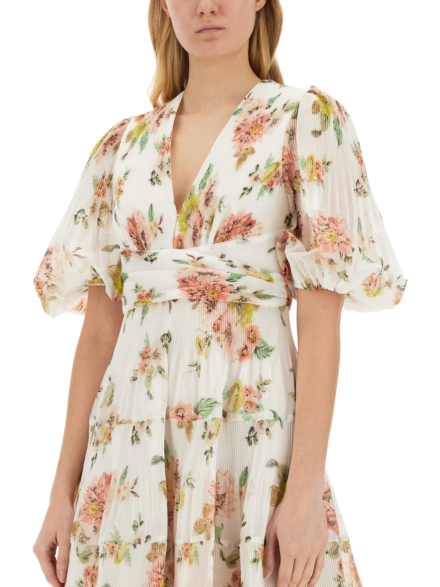 ZIMMERMANN    MIDI DRESS WITH FLORAL PRINT